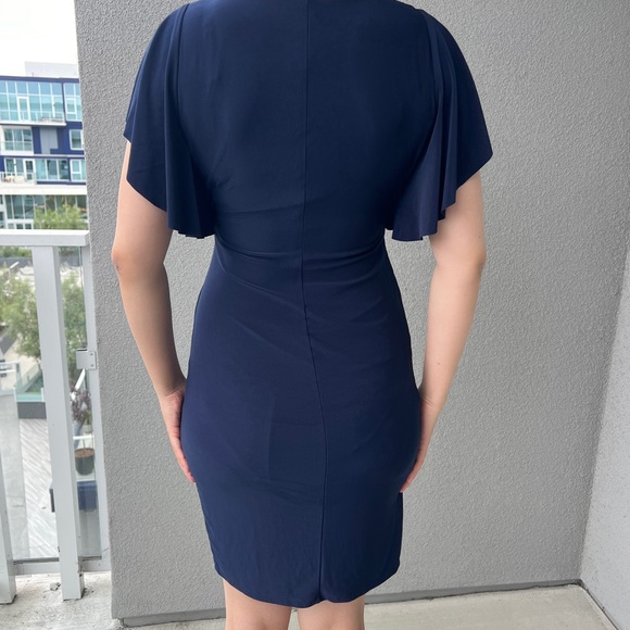 Ralph Lauren Navy V Neck Cocktail Dress US2 - Picture 2 of 2
